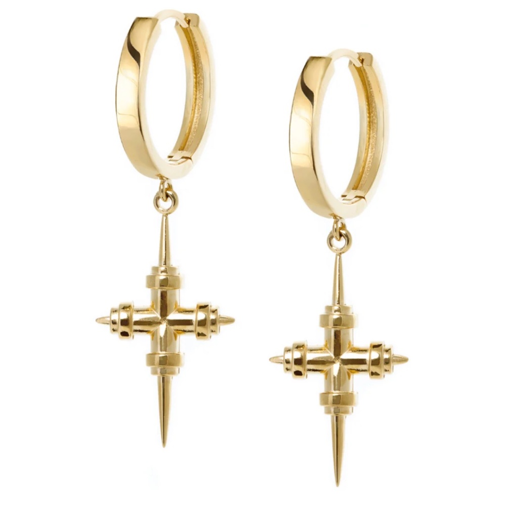 Are You Am I Iselin Large Cross Hoop Earrings